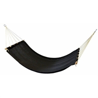 Black Fabric Hammock with 118 cm solid wood sticks