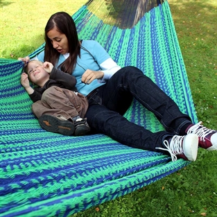 Hammock from Mexico in fine cotton net. 