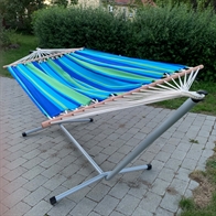 Hammock stand with Asur Blue hammock with 118 cm spreader bars