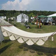 Off-white Deco Park Deluxe hammock with decorations. No. 22-Off white. Deco Park.