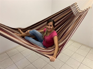 Sensory and classical quality fabric hammock. Double hammock or a big single hammock. No. R558.