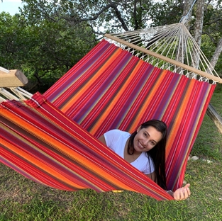 GuatemalaMix Hammock in fabric with width wood sticks of 140 cm