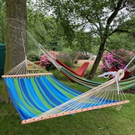 Asur blue hammock with 120 cm quality wooden sticks