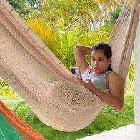 Thick Cord Hammocks - Off white Mexican hammock. Kaki